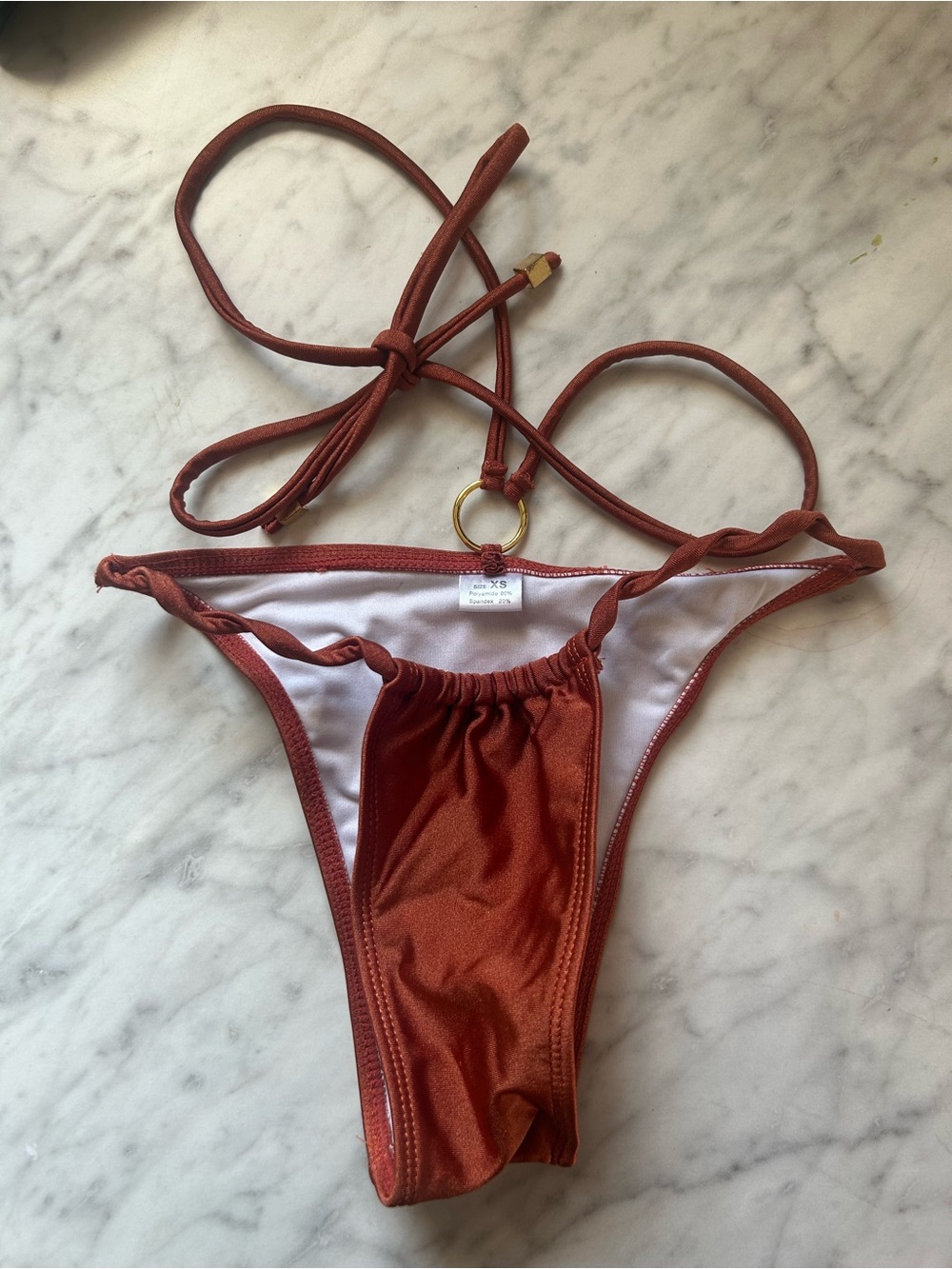 Copper Ring-Detail Bikini Bottom Size XS